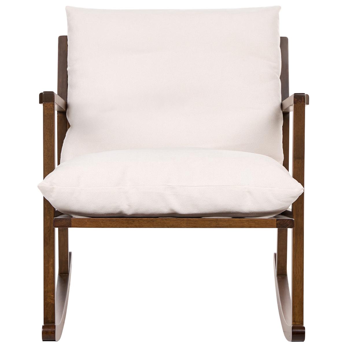 SCHAUKELSESSEL Holz Braun/Hellbeige Kjevik - Beige/Braun, Textil (65/75/75cm) - Beliani