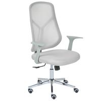 BÜROSTUHL Hellgrau Nuviner - Grau, Textil (60/109/60cm) - Beliani