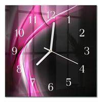WANDUHR aus Glas 30x30 cm - Abstrakte Linien - Lila, Glas (30/30/0.4cm) - TULUP