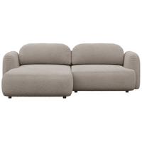 ECKSOFA Tvoya Beigegrau Bouclé - Taupe/Schwarz, Kunststoff/Textil (267/175cm) - Selsey