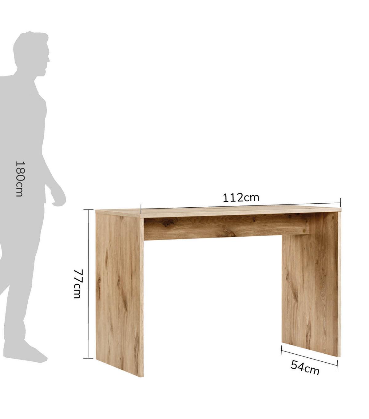 SCHREIBTISCH Der Produktive - Eichefarben, Holzwerkstoff (54/112/77cm) - Mokebo
