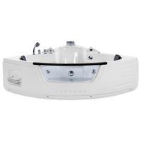WHIRLPOOL-BADEWANNE mit LED 155x214x60 cm weiß Martinica - Weiß, Kunststoff (155/60/214cm) - Beliani