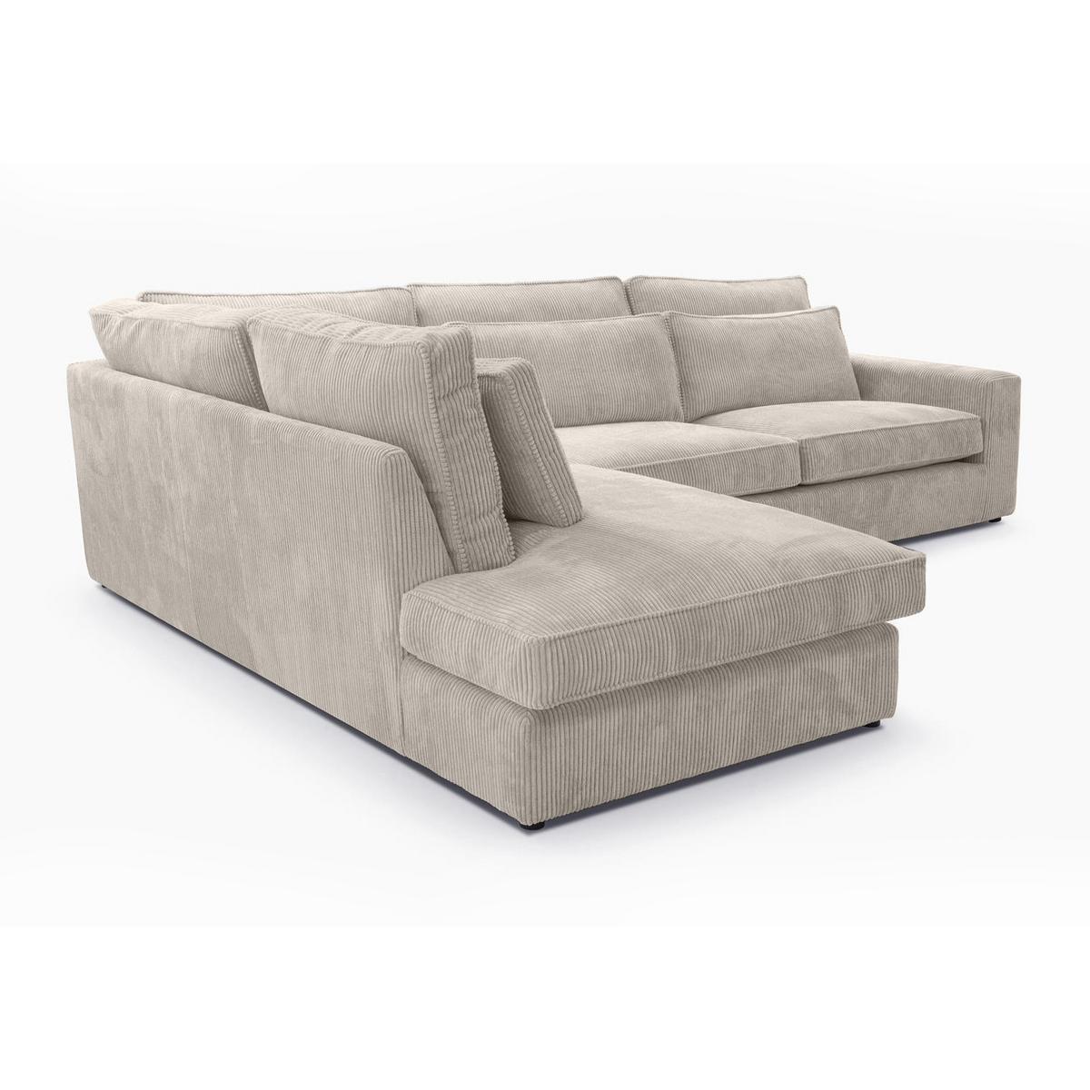 ECKSOFA Parma ohne Schlaffunktion beige links - Beige/Schwarz, Textil (314/224cm) - Beautysofa