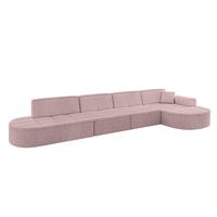 ECKSOFA Ottomane Rechts TARO-L3 - 413x171x79,5 cm Rosa - Rosa, Holzwerkstoff/Textil (413/171cm) - ALTDECOR