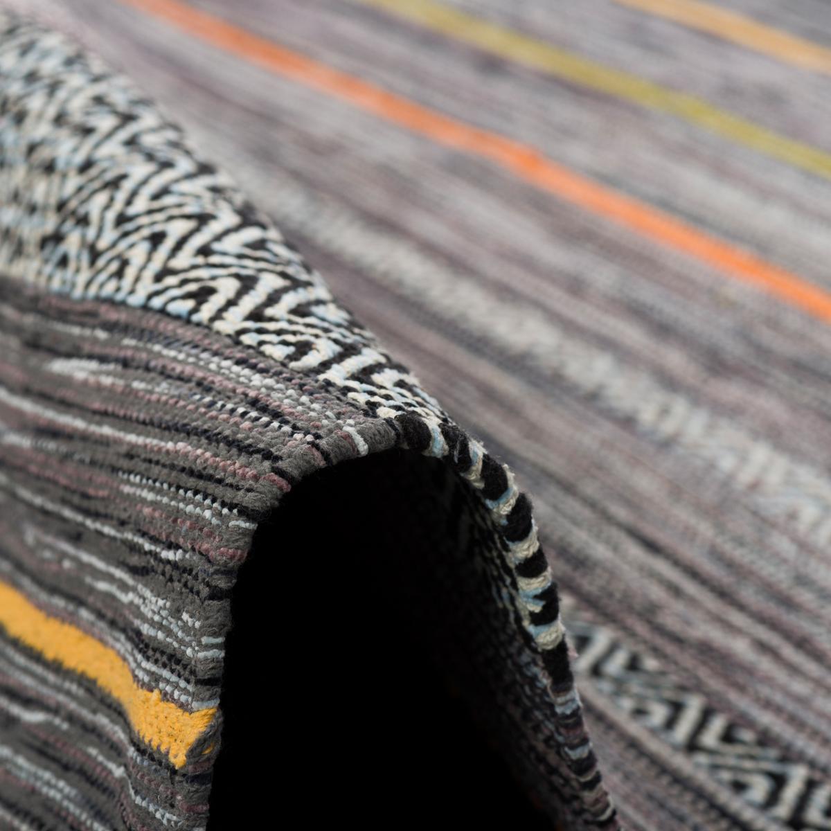 NATUR TEPPICH KELIM KALLEEN - Anthrazit, Textil (170/240cm) - Pergamon