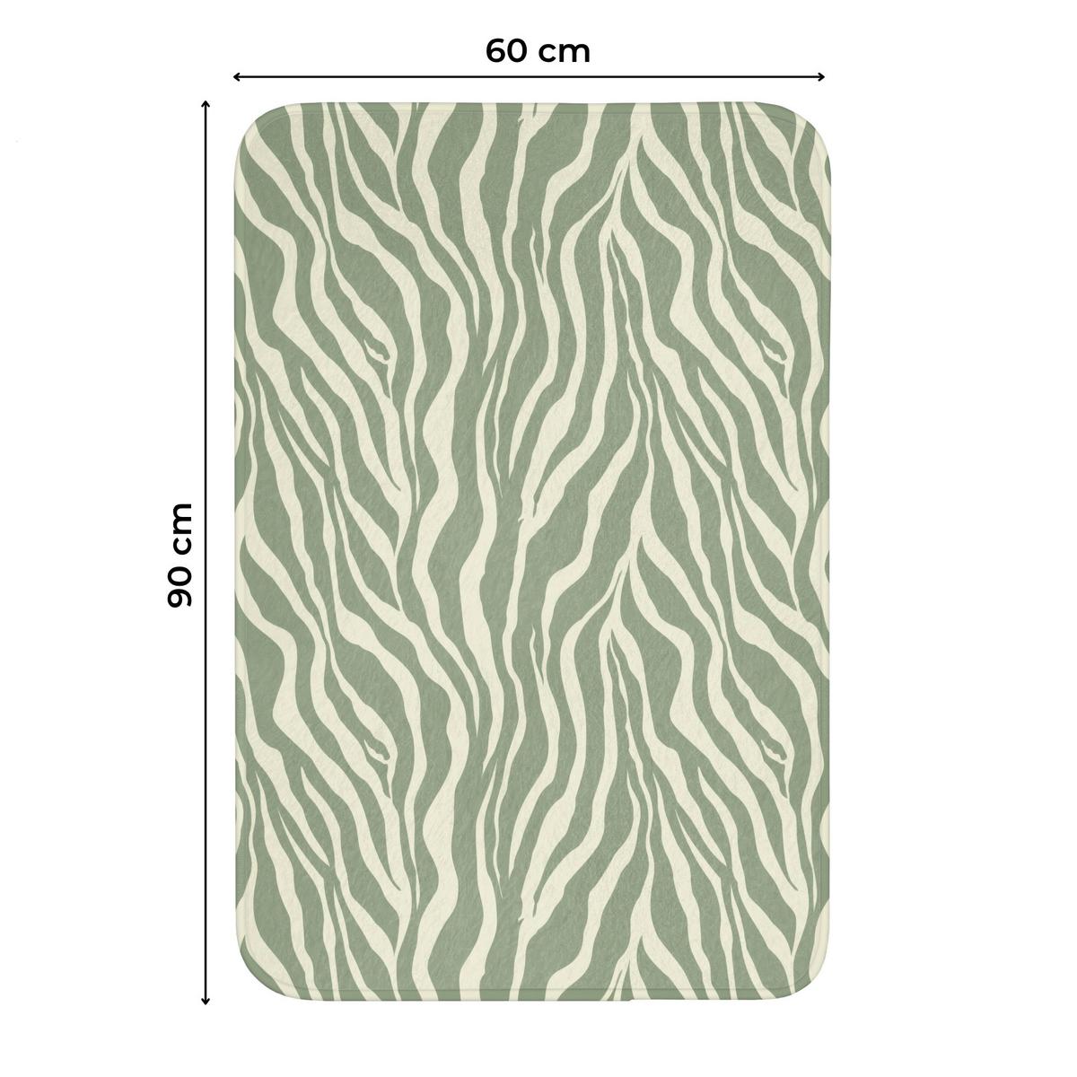 WC-VORLEGER Zebra - Motiv - Grün Toilettenvorleger 60x90 cm - Salbeigrün, Textil (60/1cm) - OnlyWow