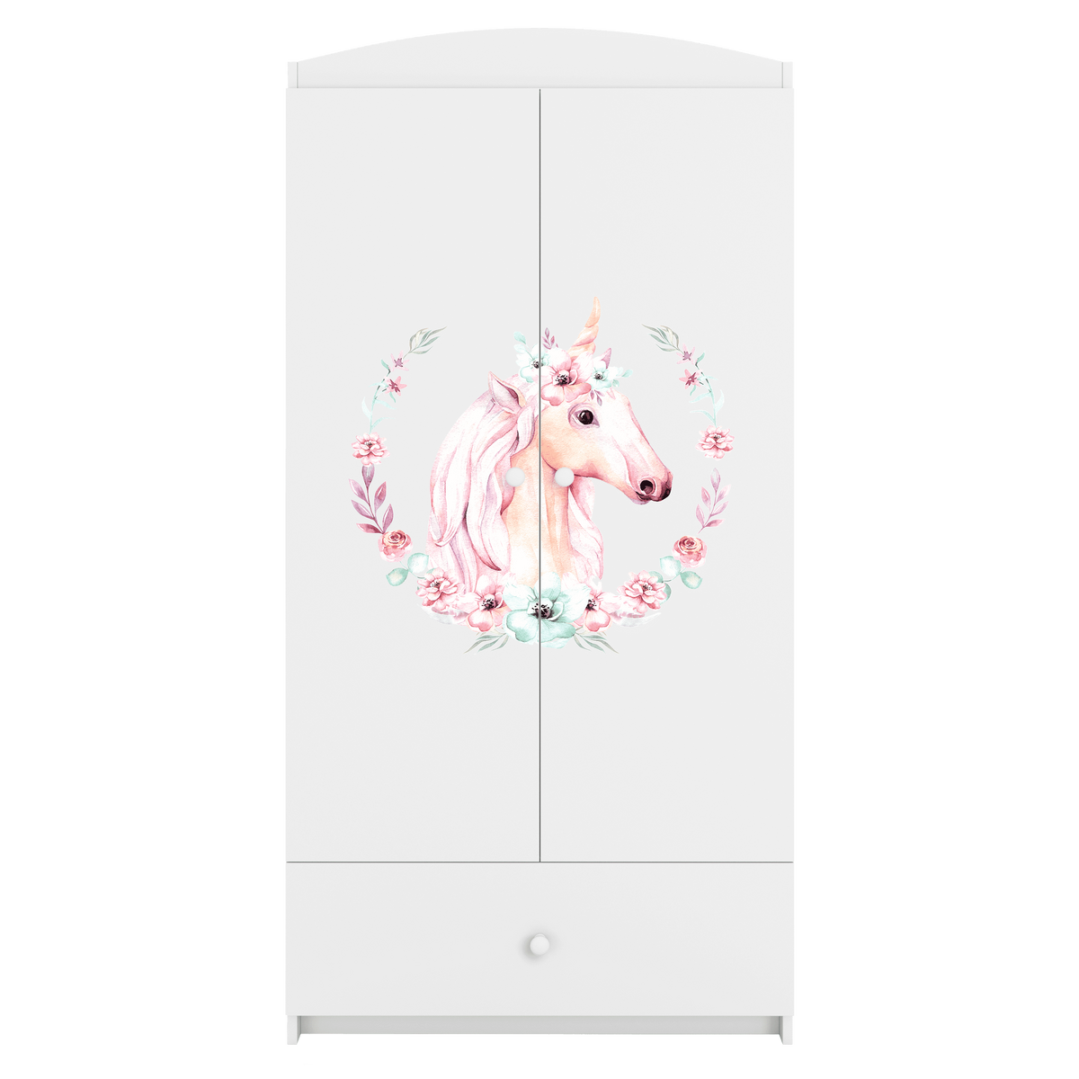 KINDERKLEIDERSCHRANK Pferd - Weiß, Holzwerkstoff (90/175/52cm) - RAUMHIRSCH FURNITURE