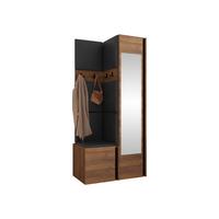 GARDEROBEN-SET Orion XXV - Nussbaumfarben/Schwarz, Holzwerkstoff/Kunststoff (82/186/46cm) - MIRJAN24