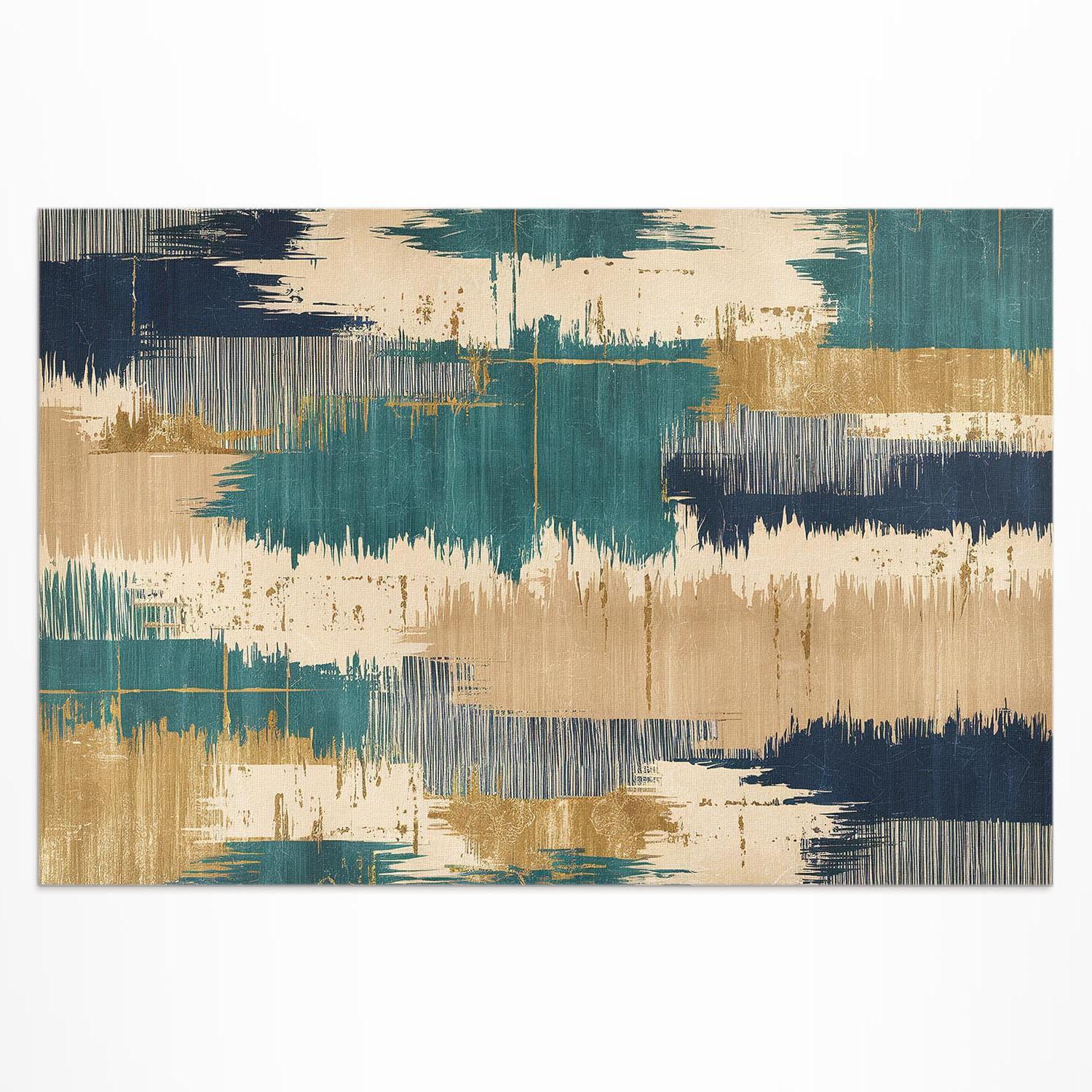 TEPPICH 120x180 cm Abstrakte Farbspuren Retro Effekt - Gelb, Kunststoff (120/180cm) - Wallfluent