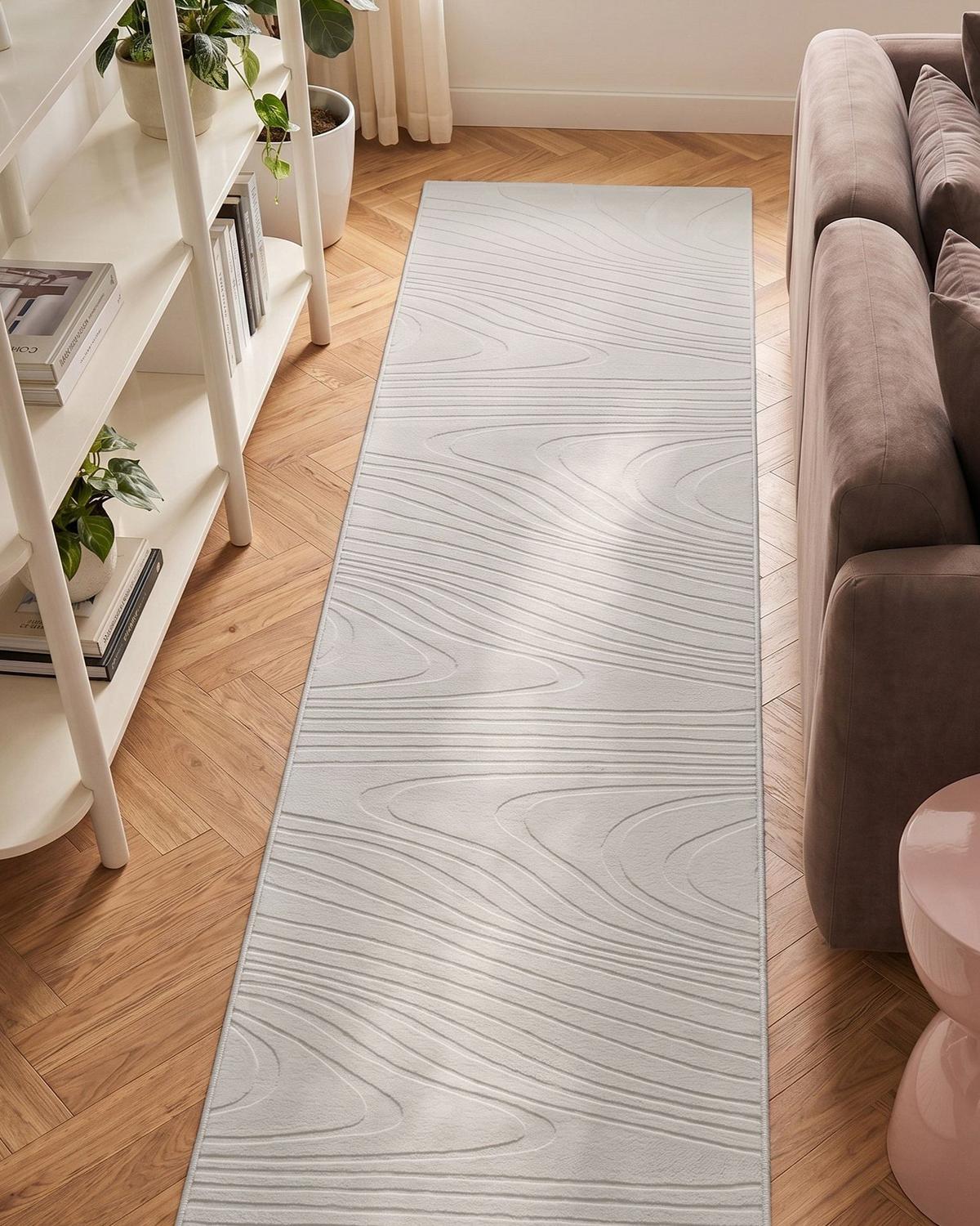 KUNSTFELLTEPPICH Cremeweiß 80/300 cm Ontake - Creme/Weiß, Kunststoff (80/300cm) - Beliani