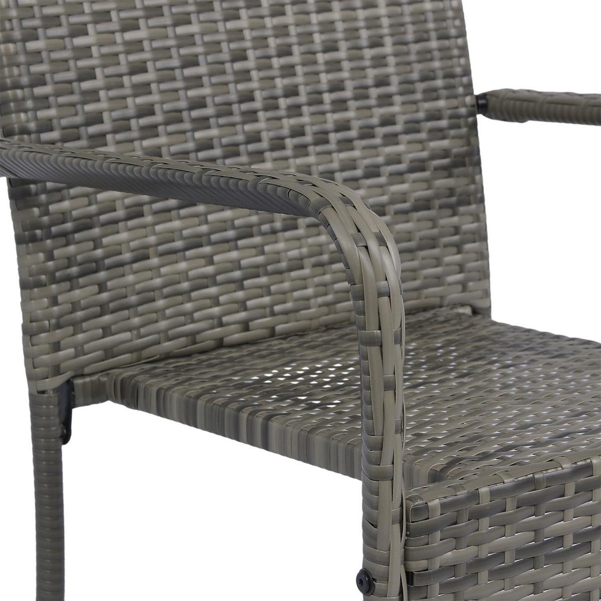 GARTENSTÜHLE Yoro 2er-Set - Grau, Kunststoff (50/90/50cm) - Juskys