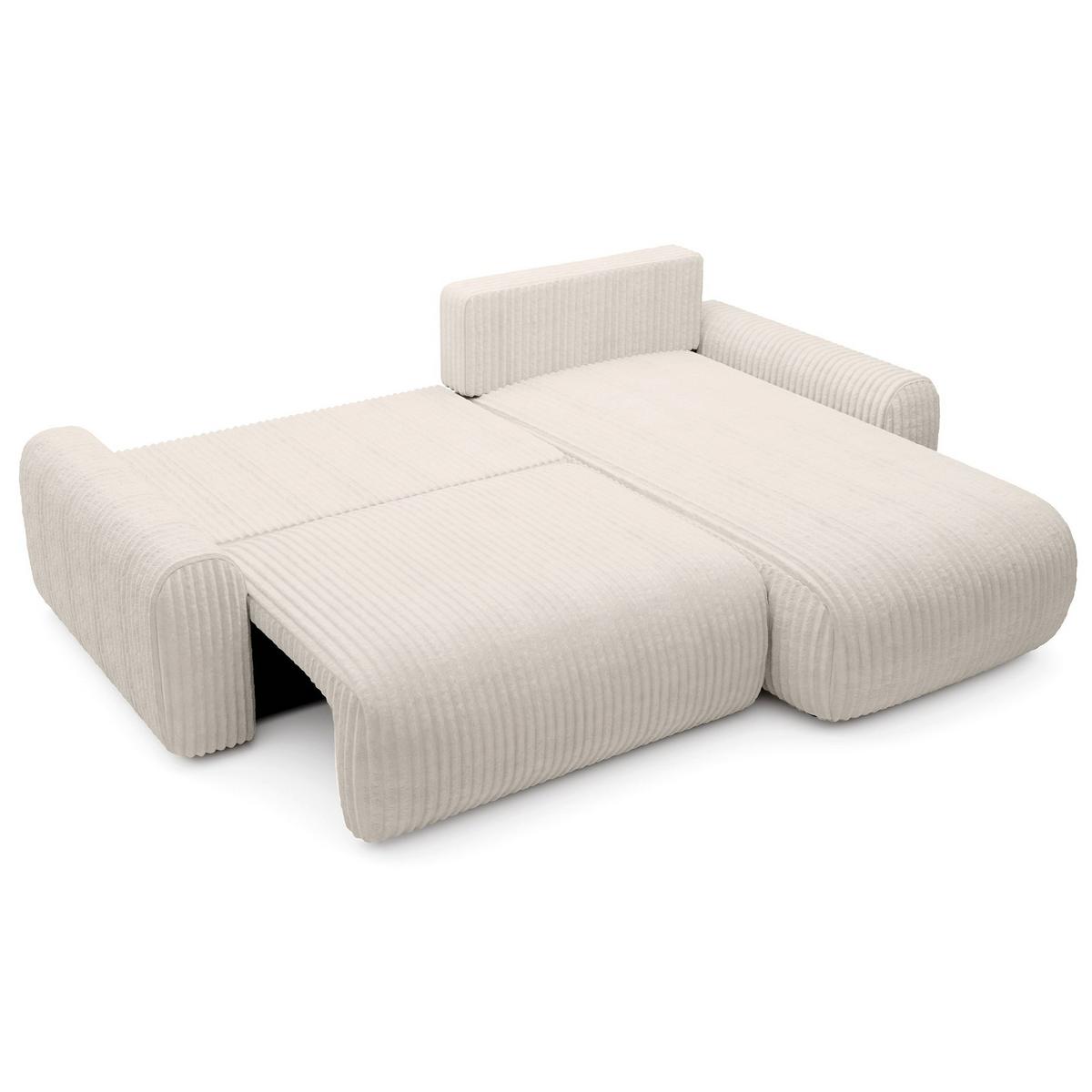 ECKSOFA Lelu Creme beidseitig - Creme/Schwarz, Kunststoff/Textil (245/165cm) - Selsey