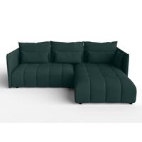 ECKSOFA L Form Cosmova Grün 248/180/83 cm mit Schlaffunktion - Schwarz/Grün, Kunststoff/Textil (248/180cm) - AX Living