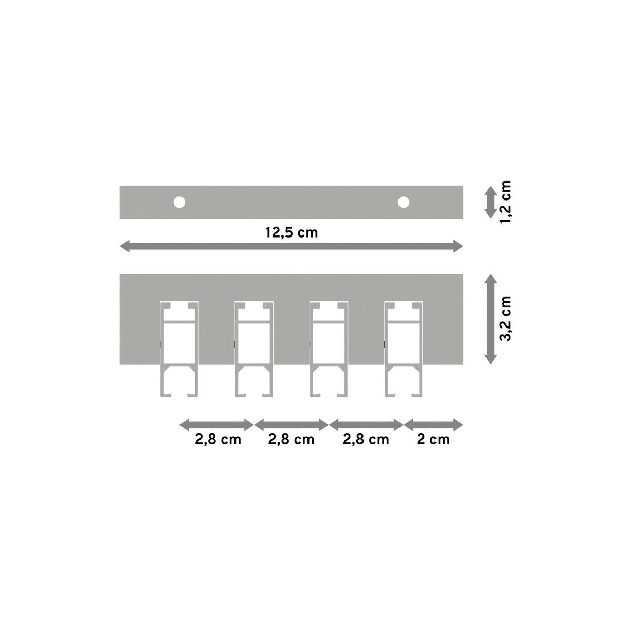 GARDINENSTANGE INNENLAUF Smartline Lox 140 cm, 4-läufig, 14x35 mm Weiß - Weiß, Metall (140cm) - INTERDECO