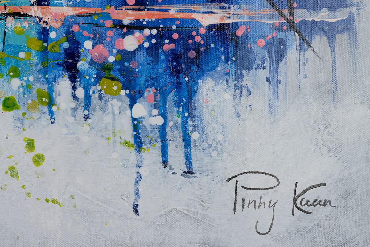 ACRYLBILD HANDGEMALT 120/60 cm - Multicolor/Weiß, Holz/Textil (120/60cm) - KUNSTLOFT