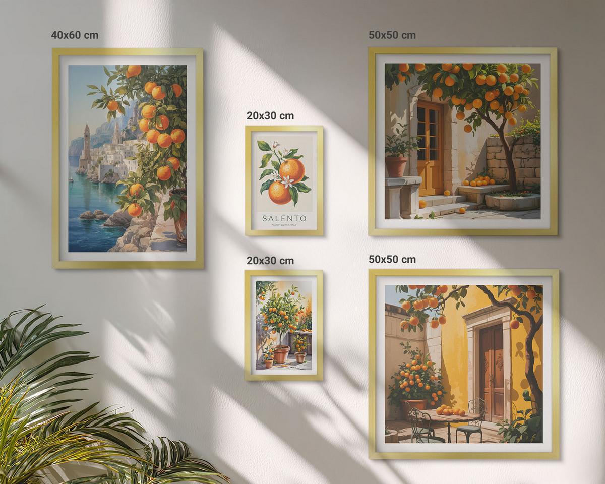 BILDER SET 5er Set - 50x50 cm & 20x30 cm & 40x60 cm Goldrahmen - Stadtansichten von Gebäuden - Goldfarben, Kunststoff (40/60cm) - TULUP