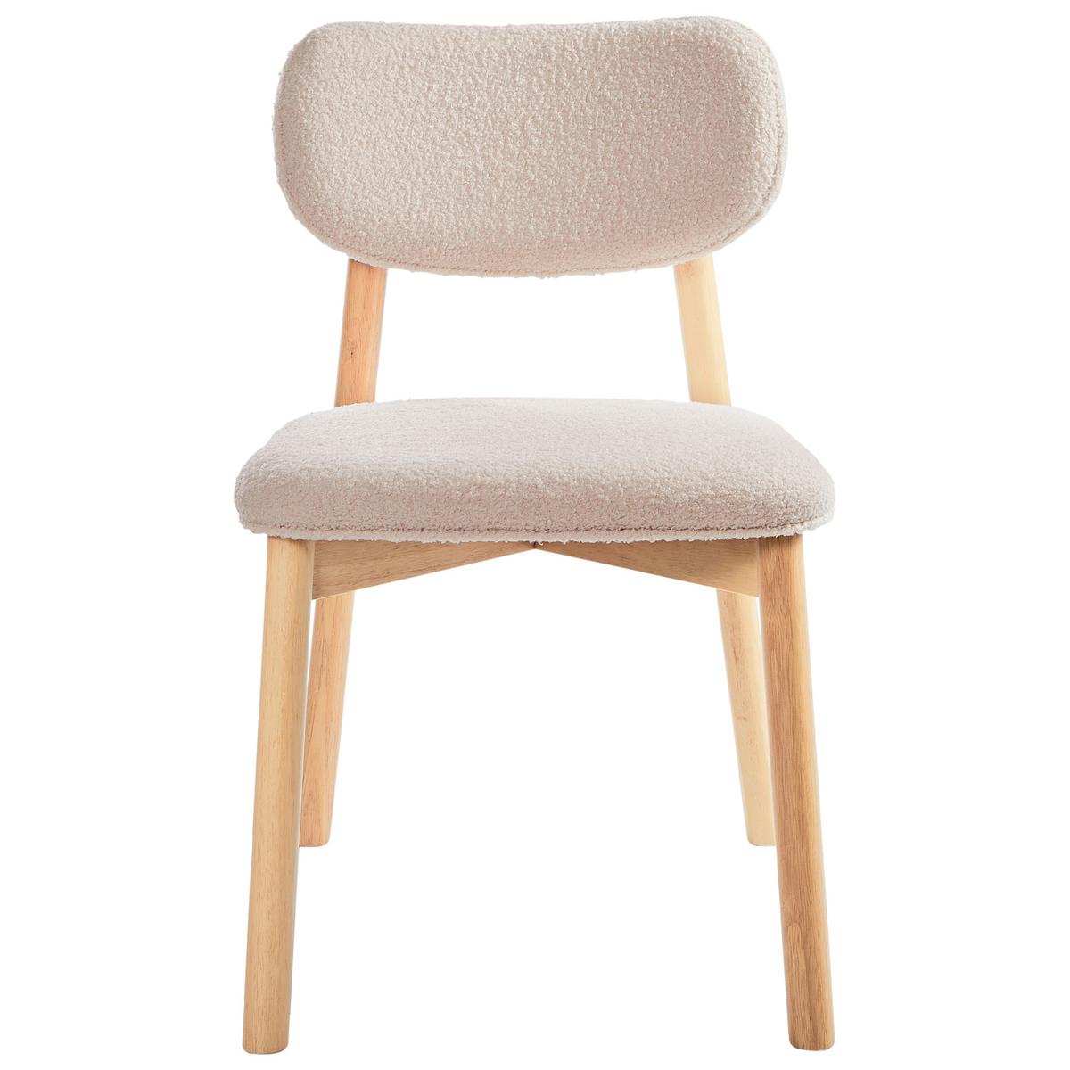 ESSZIMMERSTUHL 2er-Set Hellbraun Mills - Hellbraun/Beige, Textil (48/80/58cm) - Beliani
