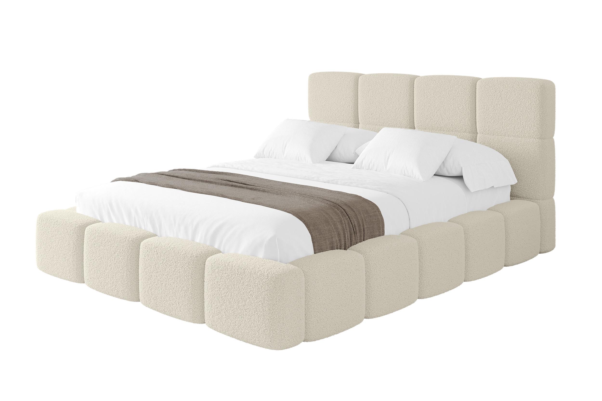 POLSTERBETT mit Bettkasten und Lattenrost mit Kopfteil, Boxbett ohne Matratze, mit Stauraum - NATA 120x200 Beige - Beige, Holzwerkstoff/Textil (120/200cm) - ALTDECOR