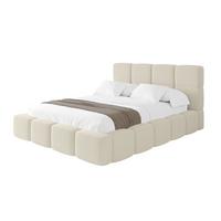 POLSTERBETT mit Bettkasten und Lattenrost mit Kopfteil, Boxbett ohne Matratze, mit Stauraum - NATA 120x200 Beige - Beige, Holzwerkstoff/Textil (120/200cm) - ALTDECOR