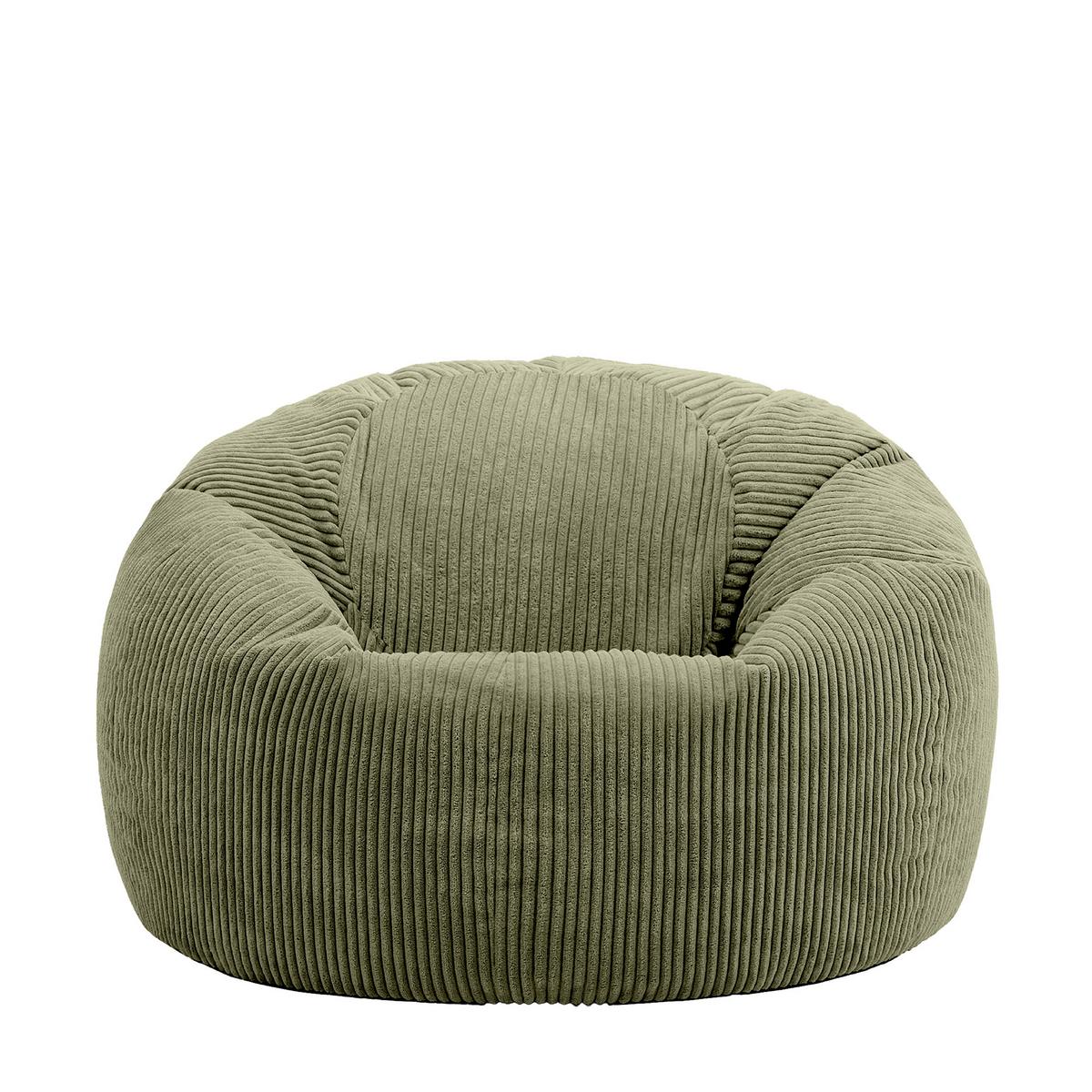 SITZSACK Klassisch Sessel aus Cord 2-tlg. - Salbeigrün, Textil (85/50/85cm) - icon