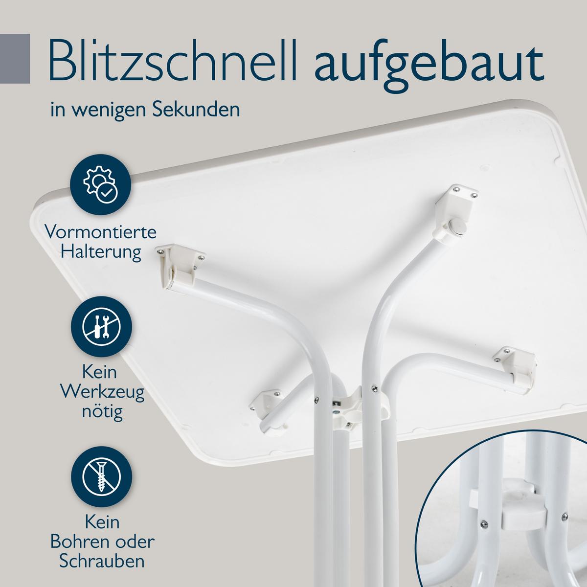 BISTROTISCH Bistroni WP 60x60cmxH70cm Weiß - Weiß, Holzwerkstoff/Metall (60/60/70cm) - Beautissu 