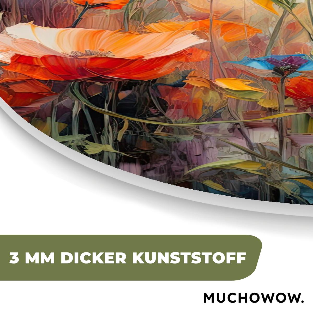WANDBILD Blumen - Aquarell - Kunst - Botanisch - Natur Room Decor 90x90 cm - Orange, Kunststoff (90/90cm) - MuchoWow