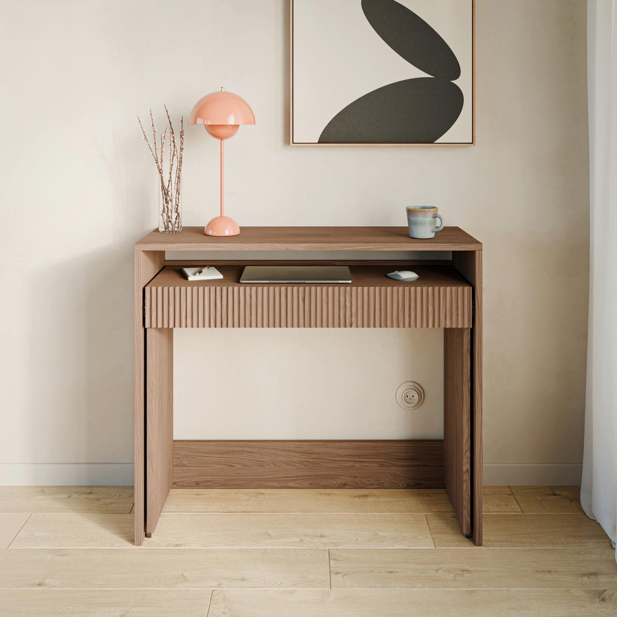 AUSZIEHBARER SCHREIBTISCH ZOOM EICHE CASELLA BRAUN 98 CM - Eichefarben, Holzwerkstoff (39/98/87cm) - Selsey