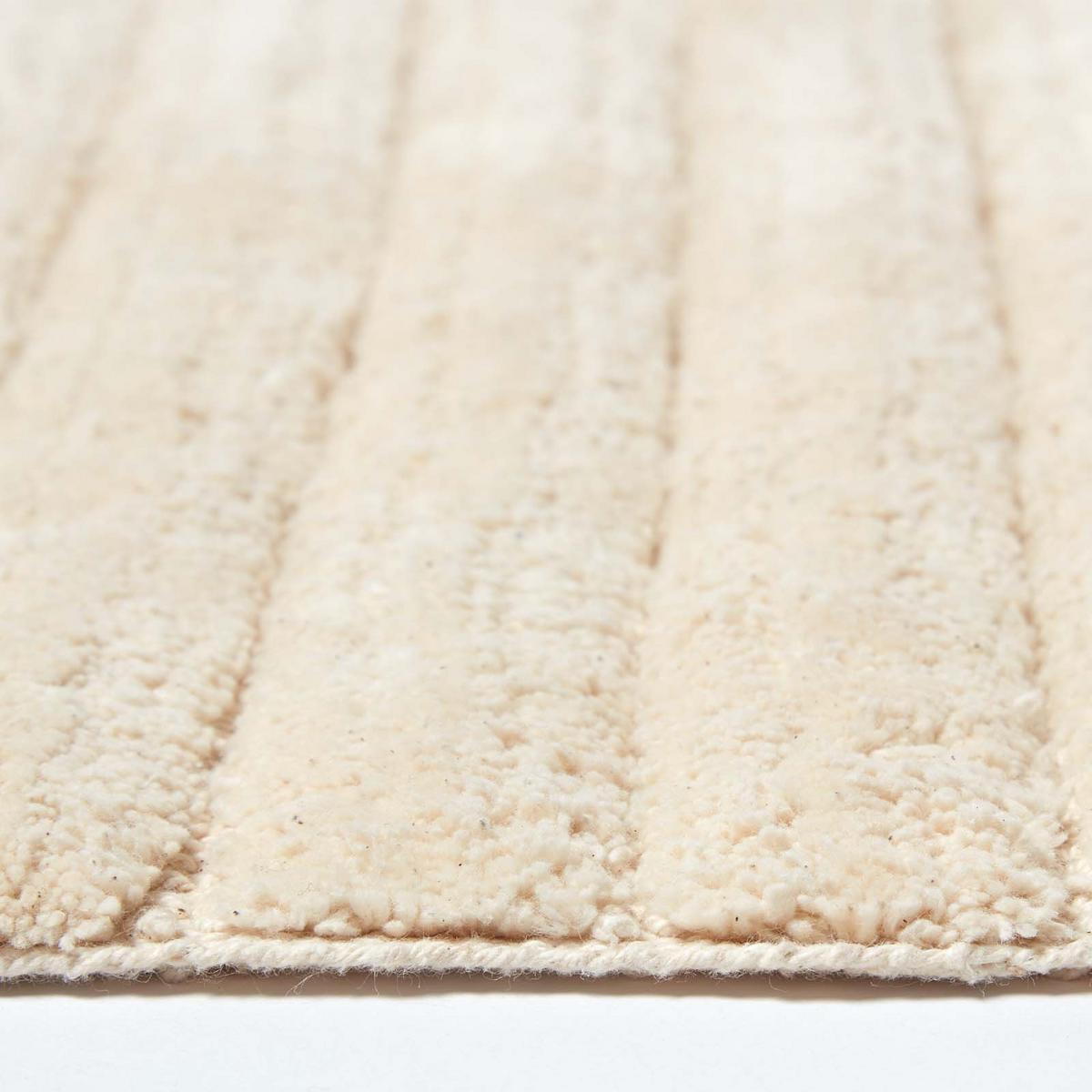 BADLÄUFER gerippt 50/100 cm, Baumwolle - Sandfarben, Textil (50/100cm) - Homescapes