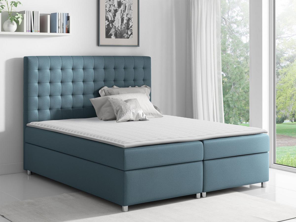 BOXBETT Asti - H3 - Hellblau, Holz (200/200cm) - MIRJAN24