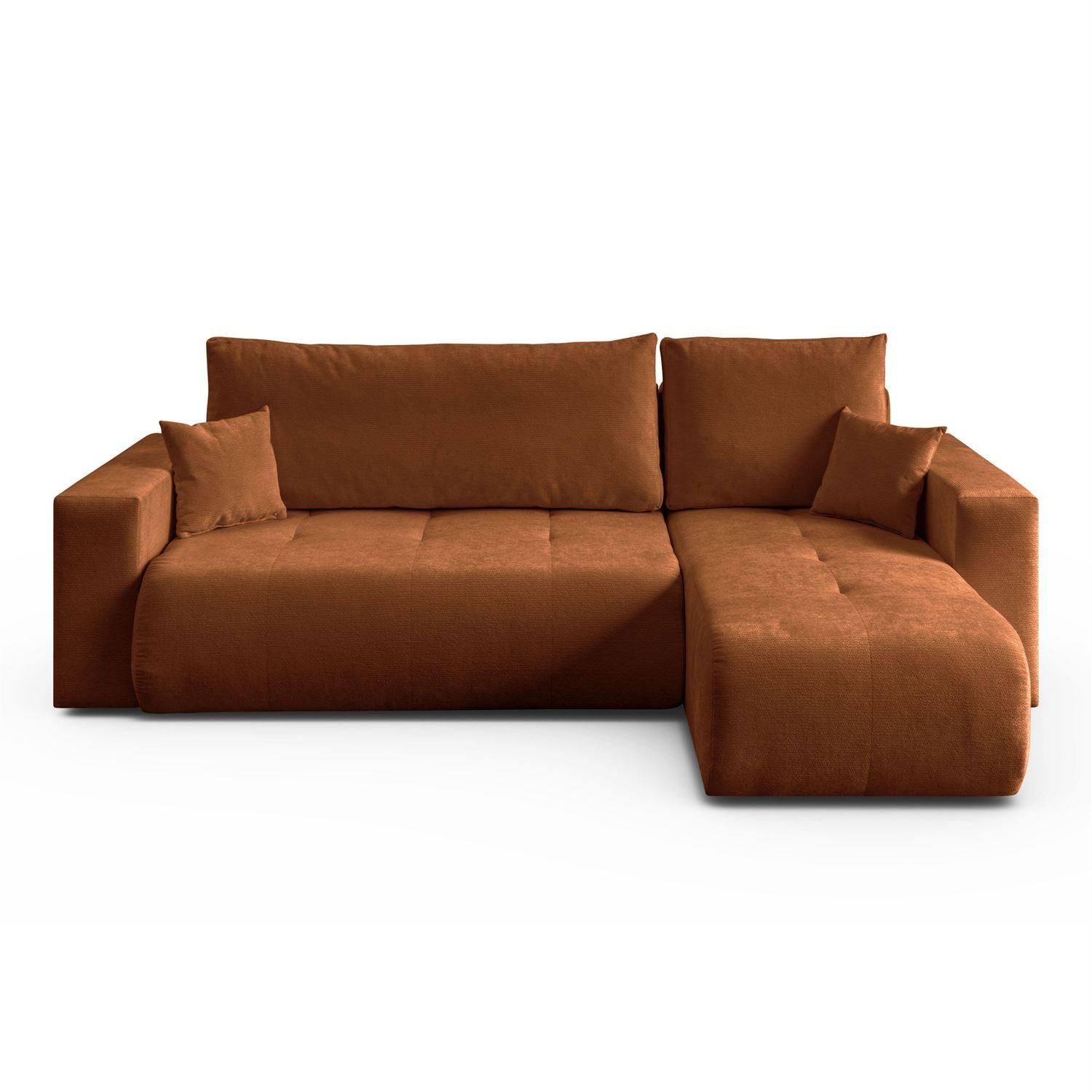 ECKSOFA CLOUD II L mit Schlaffunktion, Vibe 56 - Cognac, Textil (247/152cm) - Lookway