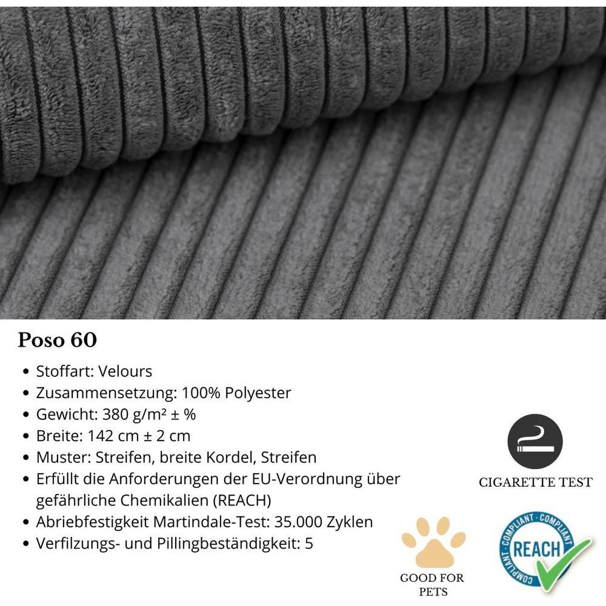 ECKSCHLAFSOFA mit Schlaffunktion Hektor, 247 cm, Ottomane 70 cm, grau - Schwarz/Grau, Kunststoff/Textil (247/152cm) - Beautysofa