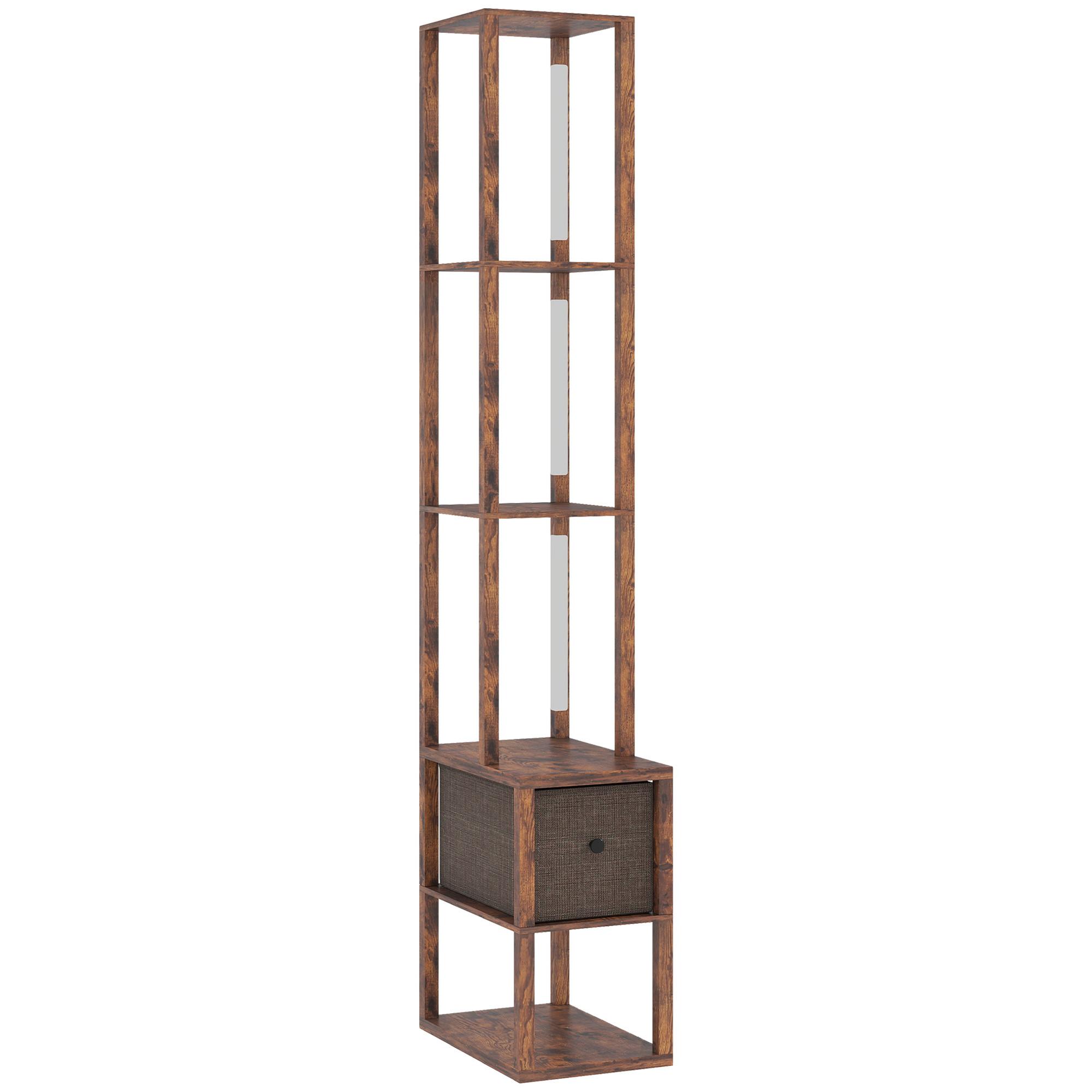 STEHLAMPE MDF Rustikal-Braun - Braun, Holzwerkstoff (43.5/26.5/169cm) - HOMCOM