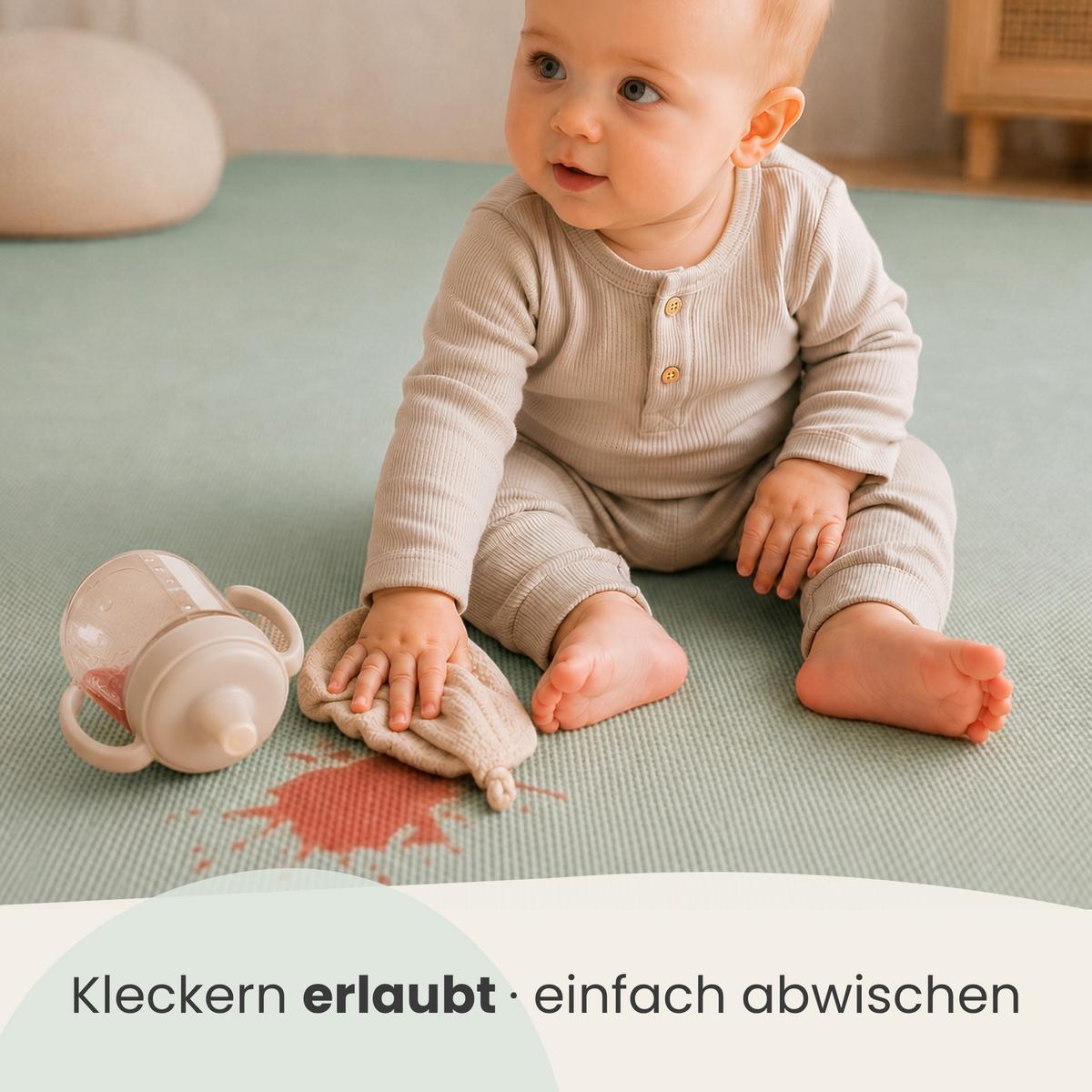 SPIELMATTE ab Null - 90 cm Baby Puzzlematte Mint - Mintgrün, Kunststoff (30/30cm) - Littletom