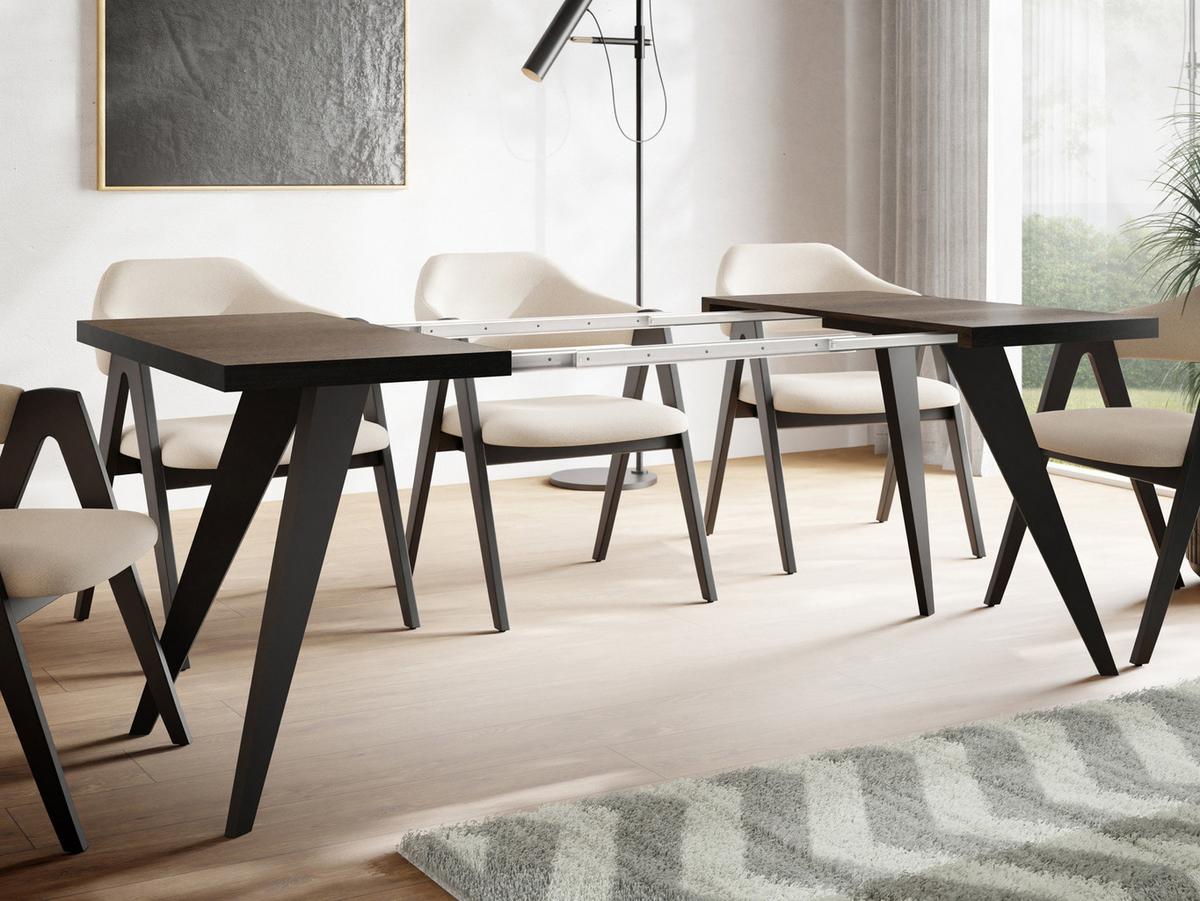ESSTISCH Quadro quadratischer ausziehbarer, Arvadonna Chestnut 100-200/100/76 cm - Kastanienfarben/Schwarz, Holz/Holzwerkstoff (100/200/76cm) - WFL GROUP