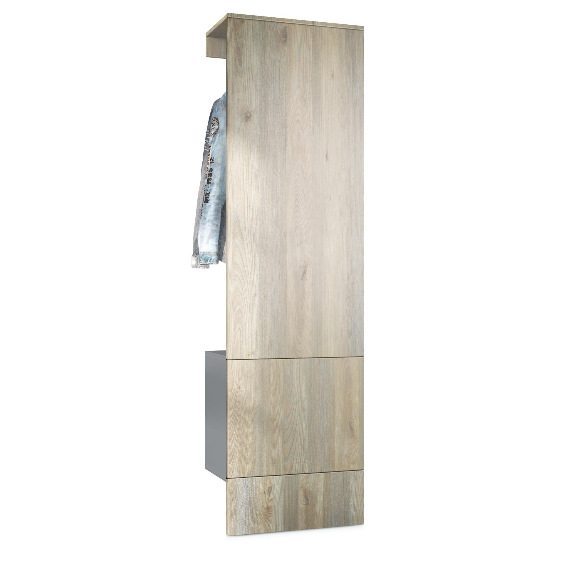 GARDEROBE Carlton Paneel in Eiche Nordic - Silbereichenfarben, Holzwerkstoff (52/193/35cm) - Vladon