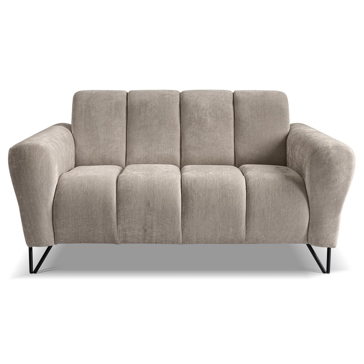 2-SITZER SOFA Volare ohne Schlaffunktion Cappuccino - Schwarz/Cappuccino, Textil/Metall (160/83/98cm) - Beautysofa
