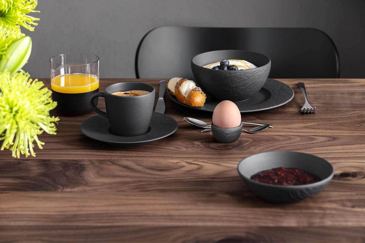 EIERBECHER Manufacture Rock schwarz ø 4,8 cm 6er Set - Schwarz, Keramik (4.8/2.7/4.8cm) - Villeroy & Boch