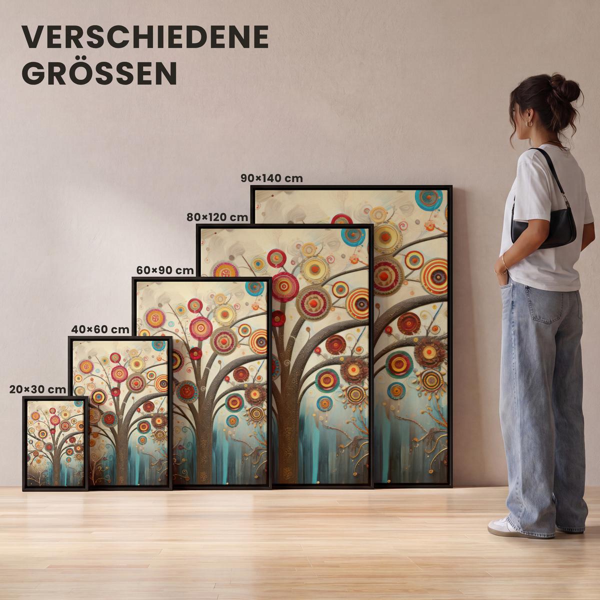 LEINWAND Bilder mit Rahmen - Baum - Baum des Lebens - Farbe - 40x60 - Braun, Textil (40/60cm) - MuchoWow