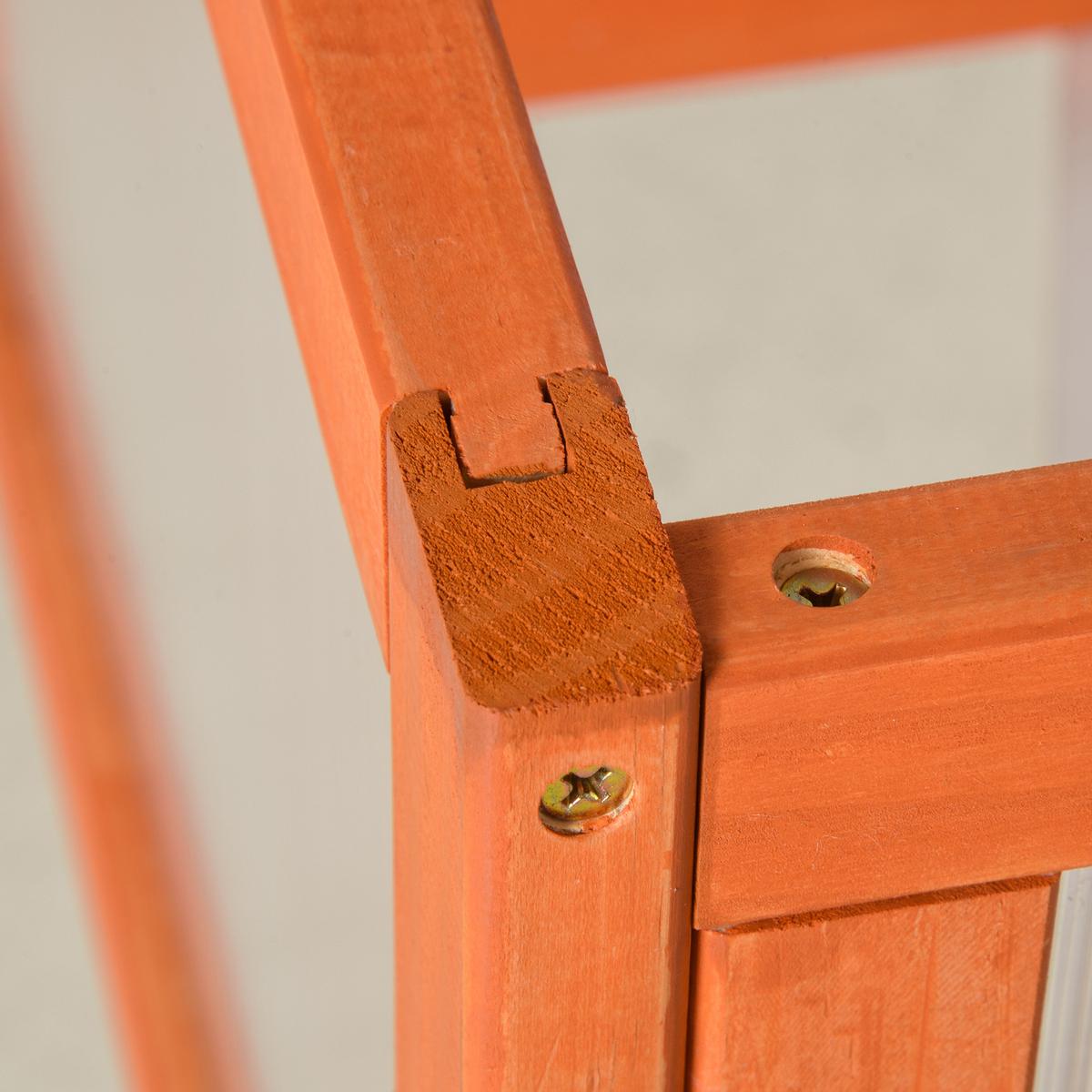 GEWÄCHSHAUS Pflanzenbeet mit Abdeckung, Tannenholz, Polycarbonat, Orange - Orange, Holz (46/40/90cm) - Outsunny