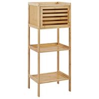 REGAL Bambus Hellbraun Beckley - Braun, Holz (36/91/30cm) - Beliani