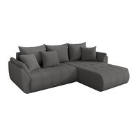 ECKSOFA mit Schlaffunktion Ottomane Rechts TOKO-L 277x194x86 Grau Bouclé - Schieferfarben/Schwarz, Holzwerkstoff/Kunststoff (277/194cm) - ALTDECOR