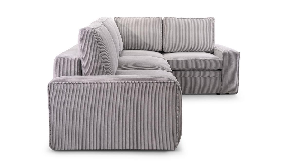 ECKSOFA L Form Treville Grau 296/196/94 cm – Rechts, mit Bettkasten und Schlaffunktion - Schwarz/Grau, Kunststoff/Textil (296/196cm) - AX Living