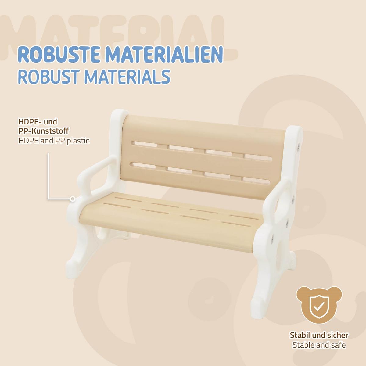 KINDERSITZBANK aus Kunststoff Braun-Weiß 81,5x59,5x48 cm - Braun/Weiß, Kunststoff (81.5/59.5/48cm) - Joyz