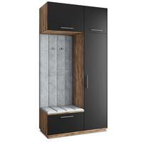 GARDEROBENSCHRANK REMA 120/240/60 cm Modern Eichefarben - Eichefarben/Hellgrau, Holzwerkstoff (120/240/60cm) - MASSENO