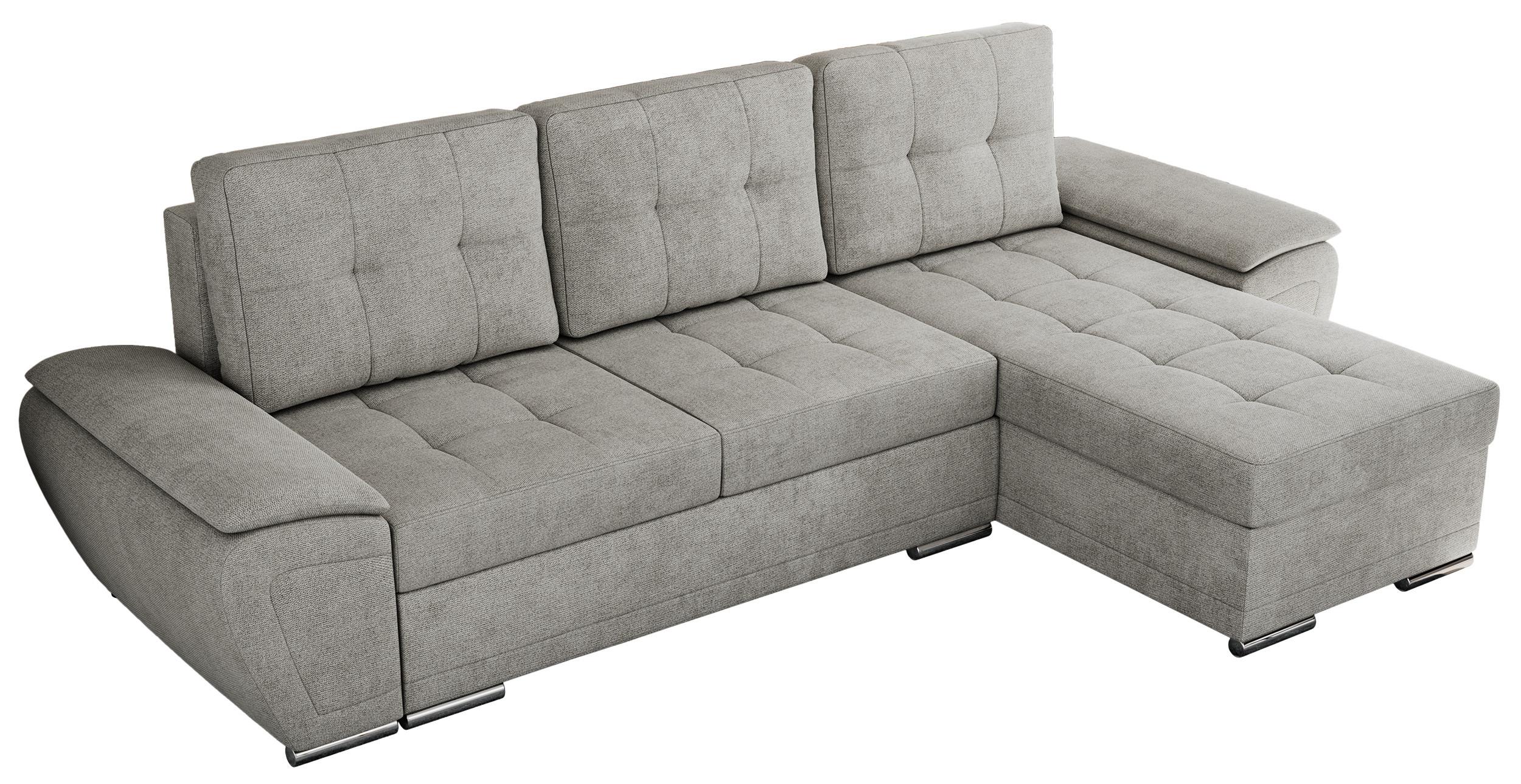ECKSOFA UMBRIA L Hellgrau Stukture - Hellgrau/Grau, Textil (271/157cm) - MKS