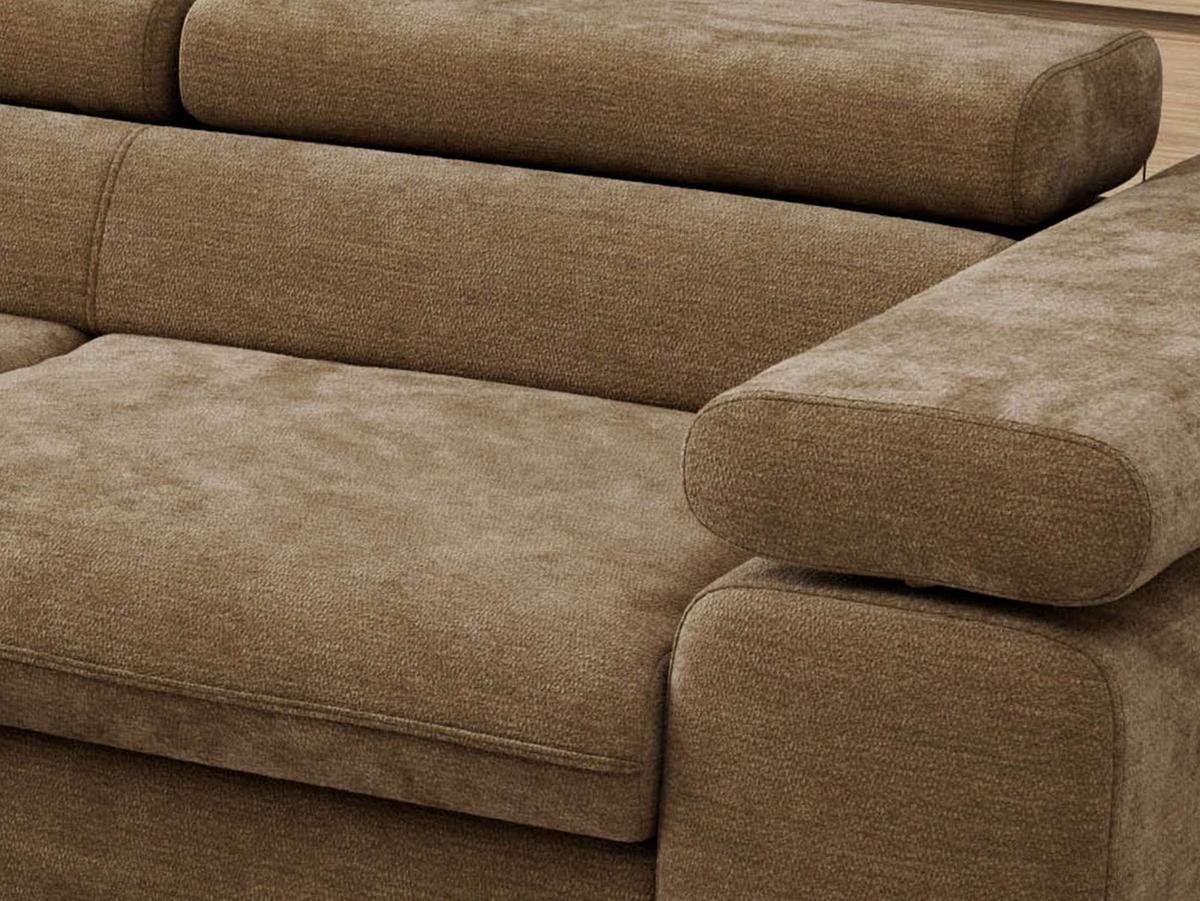 ECKSOFA PABLO L Braun Schenille glatt - Links Seite - Schwarz/Braun, Textil/Metall (208/273cm) - MKS