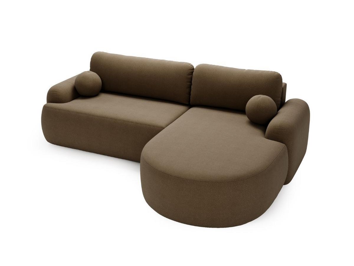 ECKSOFA Aurio Dunkelbraun Rechts - Dunkelbraun, Holz/Textil (261/177cm) - Graingold