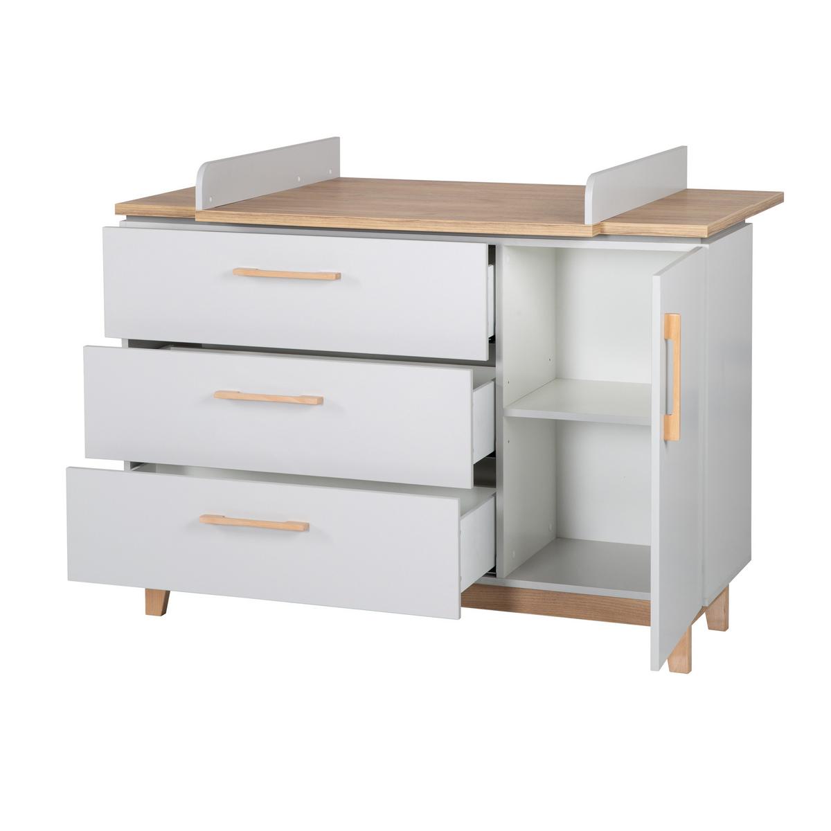 WICKELKOMMODE Caro - Grau, Holzwerkstoff (134.5/104/78cm) - Roba