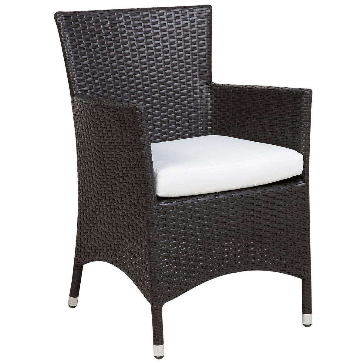 GARTENSESSEL 2er-Set PE Rattan cremeweiß Italy - Braun, Kunststoff (52/86/52cm) - Beliani