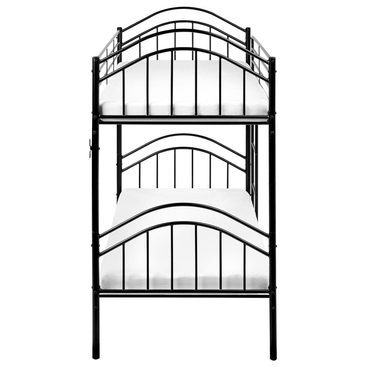 HOCHBETT Metall 90/200 cm Schwarz Chartres - Schwarz, Metall (96/171/209cm) - Beliani